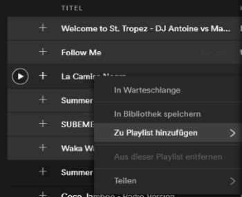 Spotify App Playlist kopieren