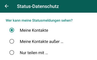 WhatsApp zeigt keinen Status an
